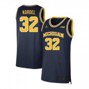 #32 Malick Kordel Michigan Navy Men's Jerseys Alumni College Basketball 461185-785
