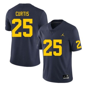 #25 Mason Curtis Michigan Wolverines Navy Men Jersey University College Football 278453-906