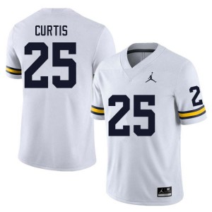 #25 Mason Curtis Michigan White Men Jersey 2025 College Football 867324-700