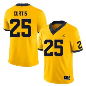 #25 Mason Curtis Wolverines Yellow Men Jersey NCAA College Football 988045-909