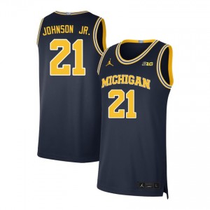 #21 Morez Johnson Jr. Wolverines Navy Men Jerseys Game College Basketball 594779-739