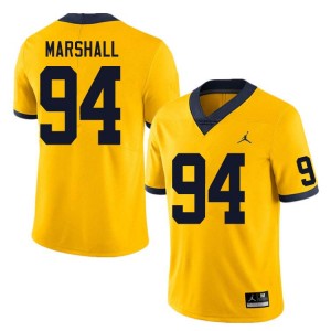 #94 Nate Marshall Michigan Wolverines Yellow Men's Jersey 2025-26 College Football 843966-128