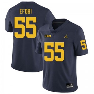 #55 Nathan Efobi Michigan Navy Mens Jersey 2025 College Football 701515-796