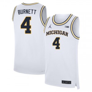 #4 Nimari Burnett Michigan White Mens Jerseys Official College Basketball 773575-429