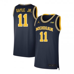 #11 Roddy Gayle Jr. Michigan Wolverines Navy Men's Jersey Game College Basketball 913006-730