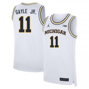 #11 Roddy Gayle Jr. Michigan Wolverines White Men's Jersey University College Basketball 267952-936
