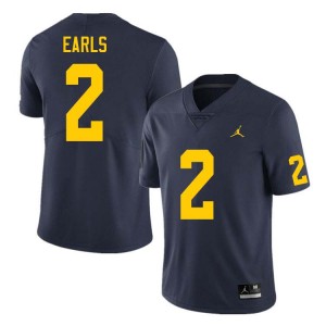 #2 Shamari Earls Michigan Navy Mens Jerseys Replica College Football 336046-471