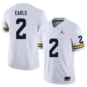 #2 Shamari Earls Michigan Wolverines White Men's Jersey Player College Football 964464-730