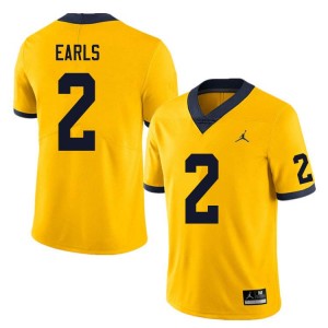 #2 Shamari Earls University of Michigan Yellow Men Jerseys 2025 College Football 421005-917