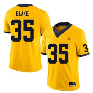 #35 Stuart Blake Michigan Yellow Mens Jerseys Limited College Football 686743-793