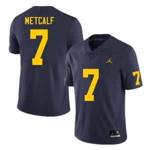#7 TJ Metcalf Michigan Navy Men's Jersey Alumni College Football 553249-766