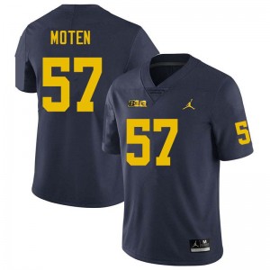 #57 Travis Moten Michigan Wolverines Navy Men's Jerseys Embroidery College Football 457670-814