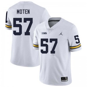 #57 Travis Moten Michigan Wolverines White Mens Jersey High School College Football 216914-900
