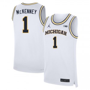 #1 Trey McKenney Michigan White Mens Jersey 2025-26 College Basketball 876590-273