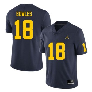 #18 Troy Bowles Michigan Wolverines Navy Men Jerseys Game College Football 872581-173