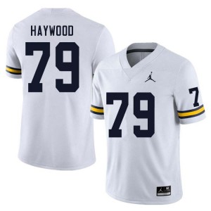 #79 Ty Haywood Michigan White Men's Jersey Embroidery College Football 138465-846