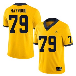 #79 Ty Haywood Michigan Yellow Mens Jersey Alumni College Football 563817-375