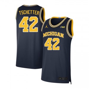 #42 Will Tschetter Michigan Wolverines Navy Men Jerseys University College Basketball 113652-475