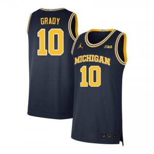 #10 Winters Grady Michigan Navy Men's Jersey University College Basketball 886073-116