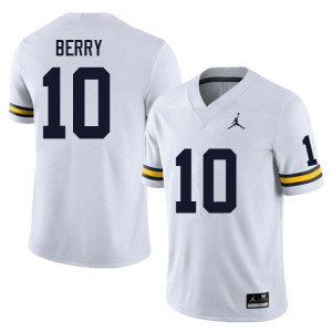 #10 Zeke Berry Wolverines White Mens Jersey Player College Football 428054-476