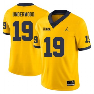 #19 Bryce Underwood Wolverines Yellow Mens Jerseys Alumni College Football 458929-324