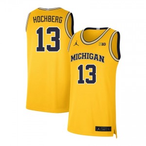 #13 Harrison Hochberg Michigan Maize Men Jersey Game College Basketball 496764-187