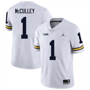 #1 Donaven McCulley University of Michigan White Men's Jerseys NCAA College Football 653098-576