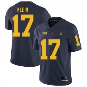 #17 Marlin Klein University of Michigan Navy Men Jerseys Game College Football 503865-574