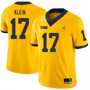 #17 Marlin Klein Michigan Yellow Men Jerseys Player College Football 428758-622