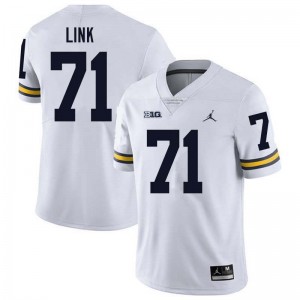 #71 Evan Link Michigan White Men Jerseys Official College Football 419816-160