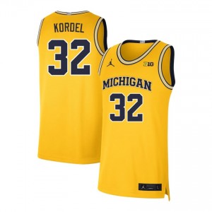 #32 Malick Kordel Wolverines Maize Men Jerseys Official College Basketball 959807-882