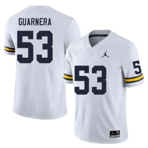 #53 Jake Guarnera Wolverines White Men Jersey NCAA College Football 471972-711