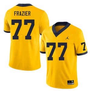 #77 Blake Frazier Michigan Yellow Men Jersey Stitched College Football 503198-303