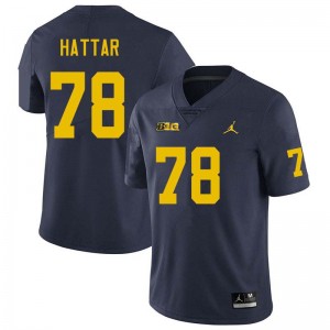 #78 Lawrence Hattar Michigan Wolverines Navy Men Jerseys Replica College Football 296824-570