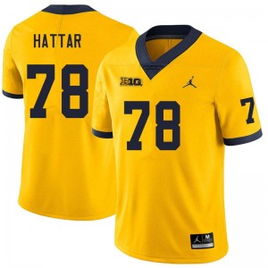 #78 Lawrence Hattar Michigan Yellow Men's Jerseys Official College Football 701724-529
