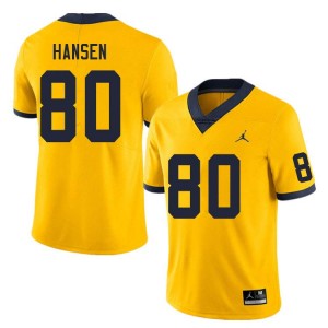 #80 Hogan Hansen University of Michigan Yellow Men Jersey 2025-26 College Football 888274-259