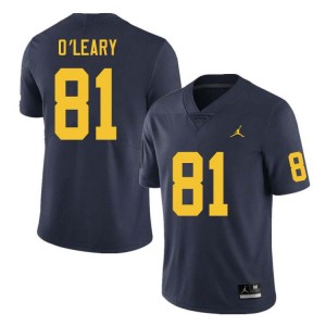 #81 Peyton O'Leary Michigan Wolverines Navy Men's Jerseys 2025 College Football 184142-591