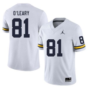 #81 Peyton O'Leary Michigan White Mens Jerseys Official College Football 264886-298