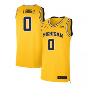 #0 Ricky Liburd Michigan Wolverines Maize Men Jerseys Alumni College Basketball 836203-574
