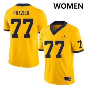 #77 Blake Frazier Michigan Yellow Womens Jersey 2025-26 College Football 794213-465