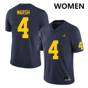 #4 Andrew Marsh Michigan Wolverines Navy Women Jerseys 2025 College Football 566900-110