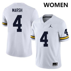 #4 Andrew Marsh Michigan White Women Jersey Replica College Football 498554-308
