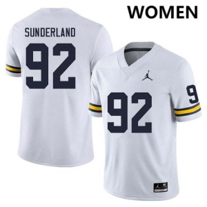 #92 Beckham Sunderland Michigan White Womens Jersey 2025 College Football 758676-631