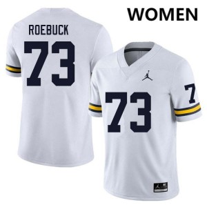 #73 Ben Roebuck Michigan White Women's Jersey 2025-26 College Football 814839-528