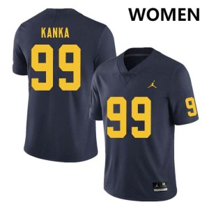 #99 Bobby Kanka Michigan Navy Women Jerseys NCAA College Football 270032-802