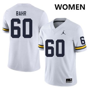 #60 Brooks Bahr Michigan White Women Jerseys Alumni College Football 838696-804