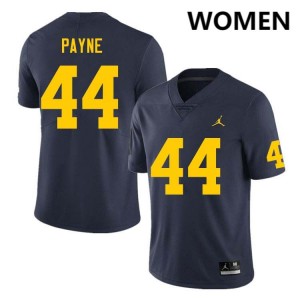 #44 Damon Payne Michigan Navy Women's Jersey Player College Football 938522-883