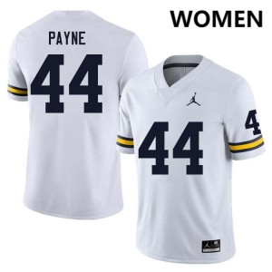 #44 Damon Payne Wolverines White Womens Jerseys 2025 College Football 853146-648