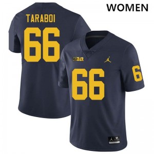 #66 Dan Taraboi Michigan Navy Women's Jerseys 2025 College Football 745332-380