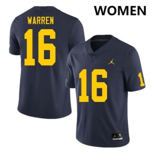 #16 Davis Warren Michigan Navy Women Jersey Alumni College Football 911007-536